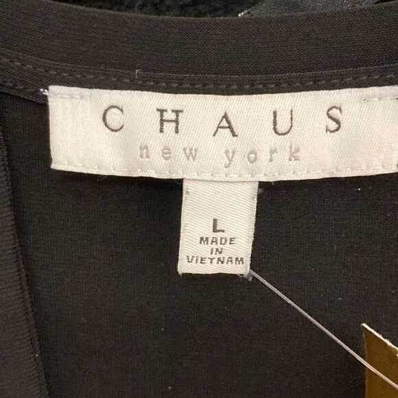 Chaus L Black Maxi Dress Textured Terrain Travel Evening Event Cut Outs Goth NWT - Picture 7 of 9